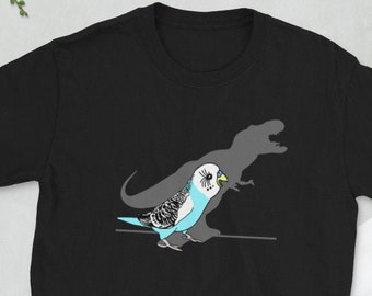 T-rex Budgie T-shirt: Funny Parrot Doodle Tee