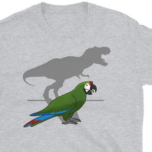 T-rex Military Macaw T-Shirt, DInosaur Macaw Tee, Bird lover apparel, Parrot owner clothing gift idea, Birb memes clothes