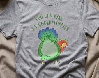 You Can Kiss My Underfluffies Green Lovebird T-Shirt