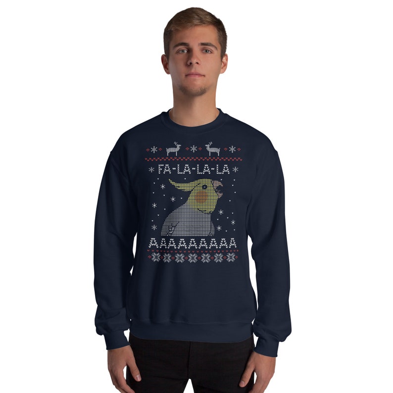 FA LA LA Ugly Christmas Cockatiel Sweatshirt,Parrot lover clothes, Birb memrch, Cockatiel christmas gift idea