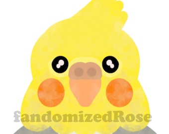 Doodle Cockatiel PNG-filer: Digital nedladdning av mönster