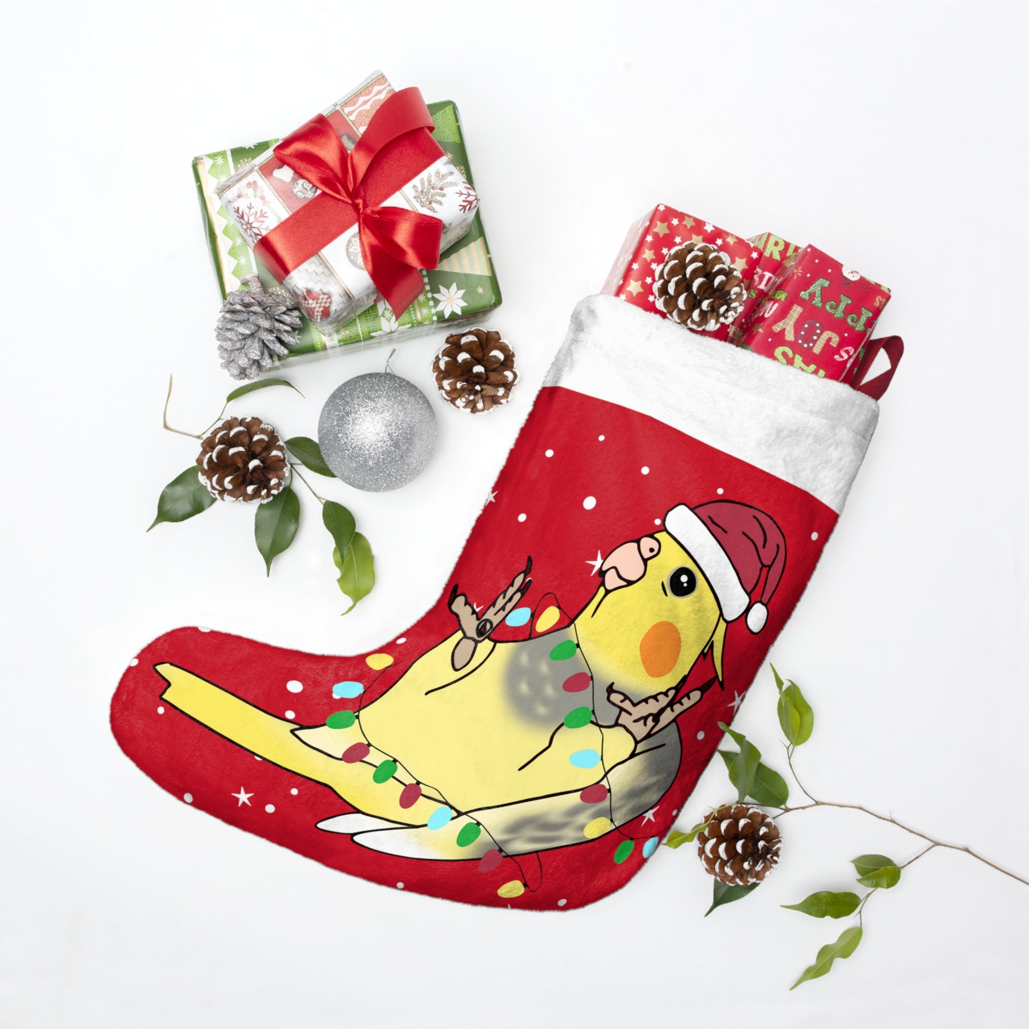 Cockatiel Christmas Stocking: Birb Parrot Owner Gift - Etsy Australia