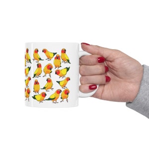 Sun Conure Mug, Parrot pattern Ceramic Mug 11oz, FBirb memes Funny mug for Sun Conure Owner