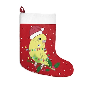 Budgie Christmas Stocking: Funny Parakeet Gift, Parrot Owner Keepsake
