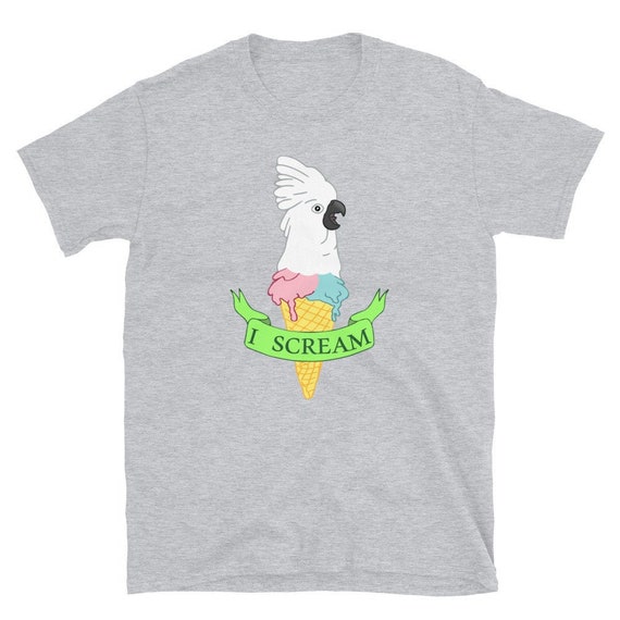 Moluccan Cockatoo Ice Cream Parrot Tshirt Moluccan Cockatoo Ice Cream Parrot Tshirt