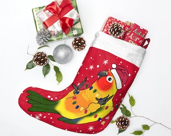 Sun Conure Christmas Stocking: Birb Meme Parrot Owner Gift