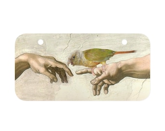 Michelangelo Pineapple Conure Metal Sign: Cage decoration