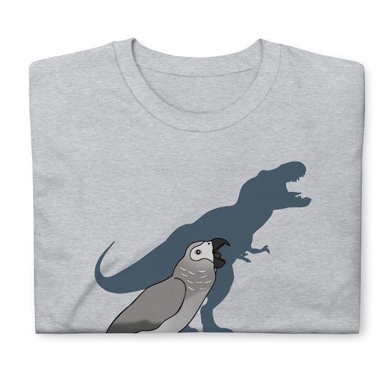 T-Rex アフリカヨウム Tシャツ：面白い鳥のミームアパレル恐竜オウムT
