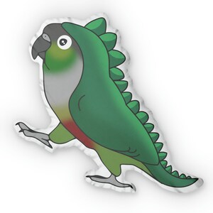 Cuscino a forma di Conuro dalle guance verdi: peluche a forma di uccello per decorare la casa. immagine 5