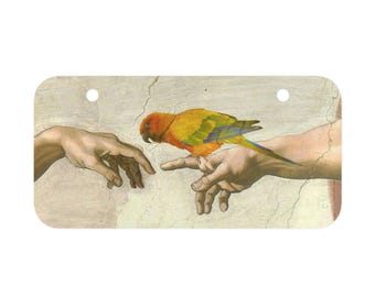 Michelnagelo Sun Conure Metal Sign: Cage decoration