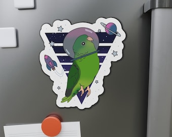 Space Green Lineolated Parakeet Magnet