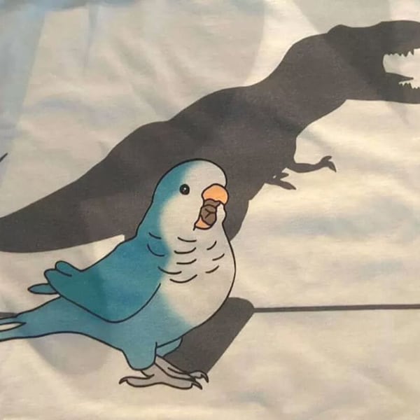 T-rex Blue Monk parakeet T-Shirt, Parrot lover Tee, Birb memes clothes, Bird owner clothing, Quaker parrot shirt