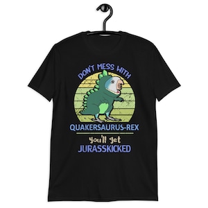 Quakersaurus-rex T-Shirt: Lustiges Blaues Quäker Papagei T-Shirt