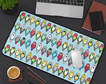 Pixel Parrot Desk Mat Video Game Lover Pixelated Birb