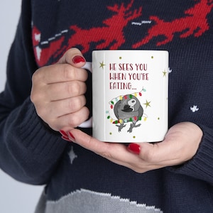 Funny African Grey Parrot Mug: Birb Meme Coffee Cup