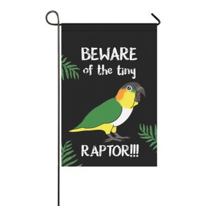 Funny Black-Headed Caique Garden Flag: Tiny Raptor Parrot Decor