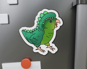 Dinosaur Green Lineolated Parakeet Magnet