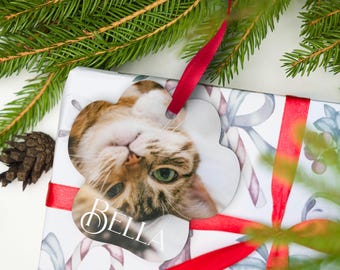 Custom and personalized pet ornament for pet and cat lovers, christmas ornament, cat parent