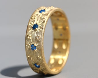 Floral Eternity Blue Sapphire