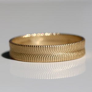 14K Solid Gold Band, Wedding Ring, Matte Finish image 1