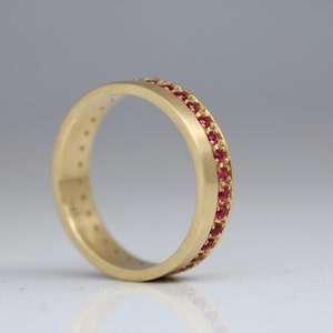 Ruby Pave Eternity Ring in 14k Yellow Gold