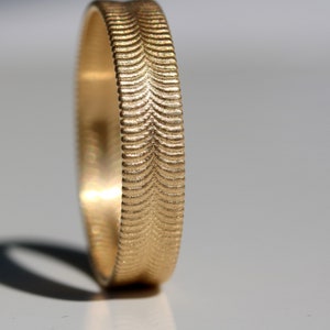 14K Solid Gold Band, Wedding Ring, Matte Finish image 9