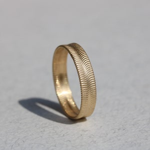 14K Solid Gold Band, Wedding Ring, Matte Finish image 5