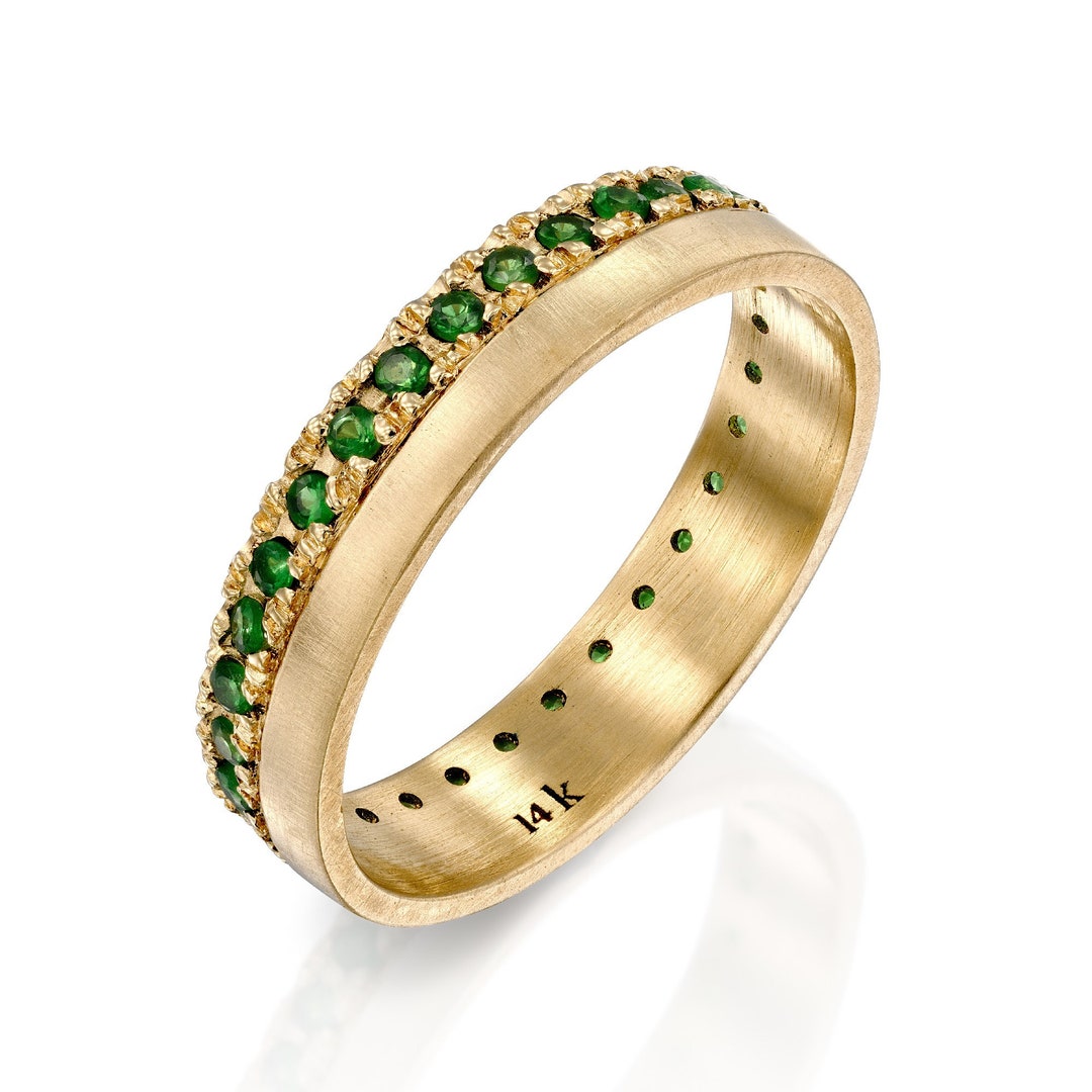 Emerald Eternity Band in 14k Yellow Gold - Etsy