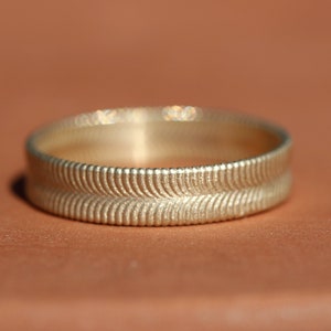 14K Solid Gold Band, Wedding Ring, Matte Finish image 2