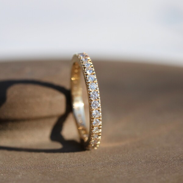 Diamond Eternity Micro Pave Ring in 14k Gold