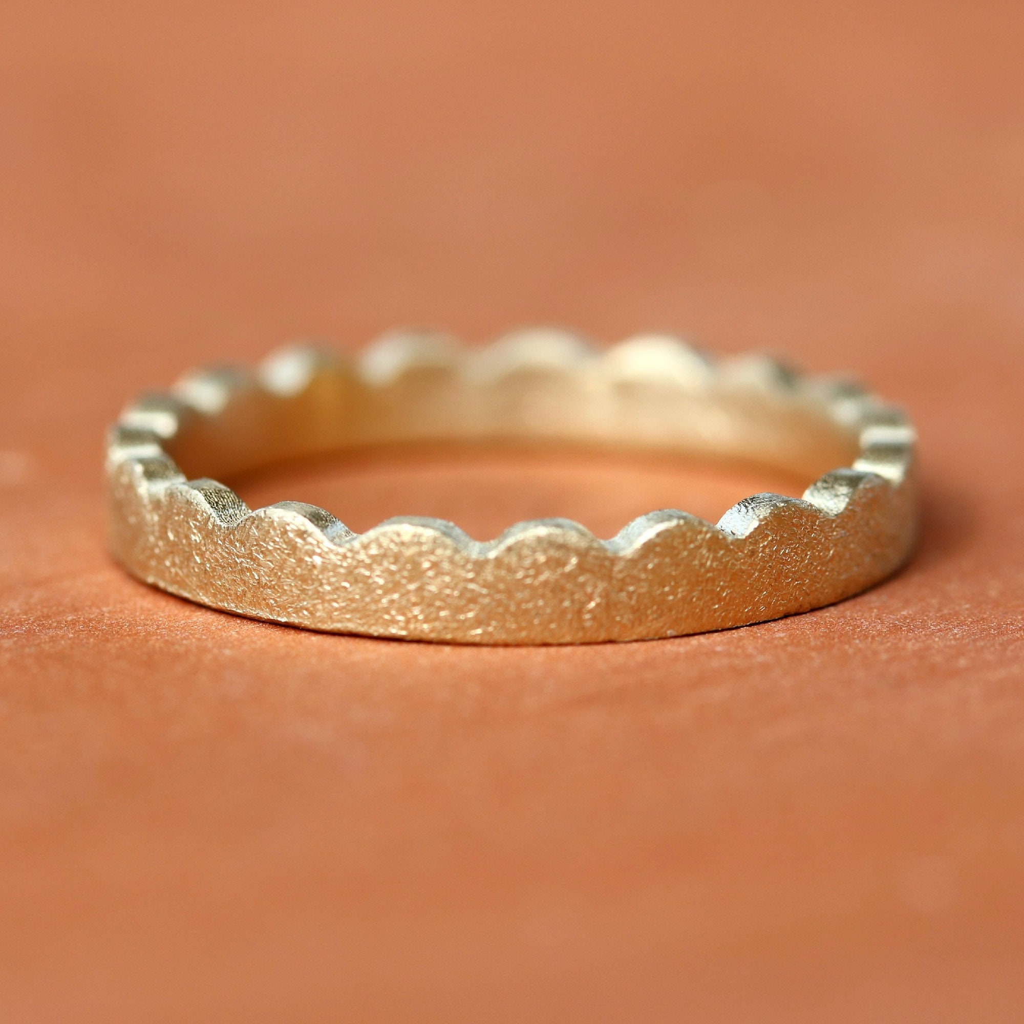 14K Solid Gold Ring Stacked Ring Set Etsy