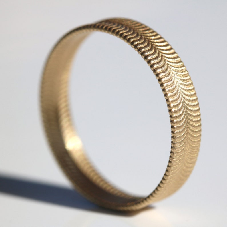 14K Solid Gold Band, Wedding Ring, Matte Finish image 8