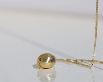 Floating Gold Ball Necklace in 14k Solid Gold