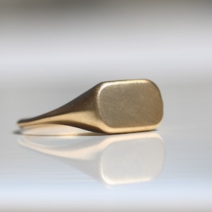14k Solid Gold Rectangular Signet Ring