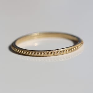 Minimalist 14k Gold Ring with Small Ball Beads