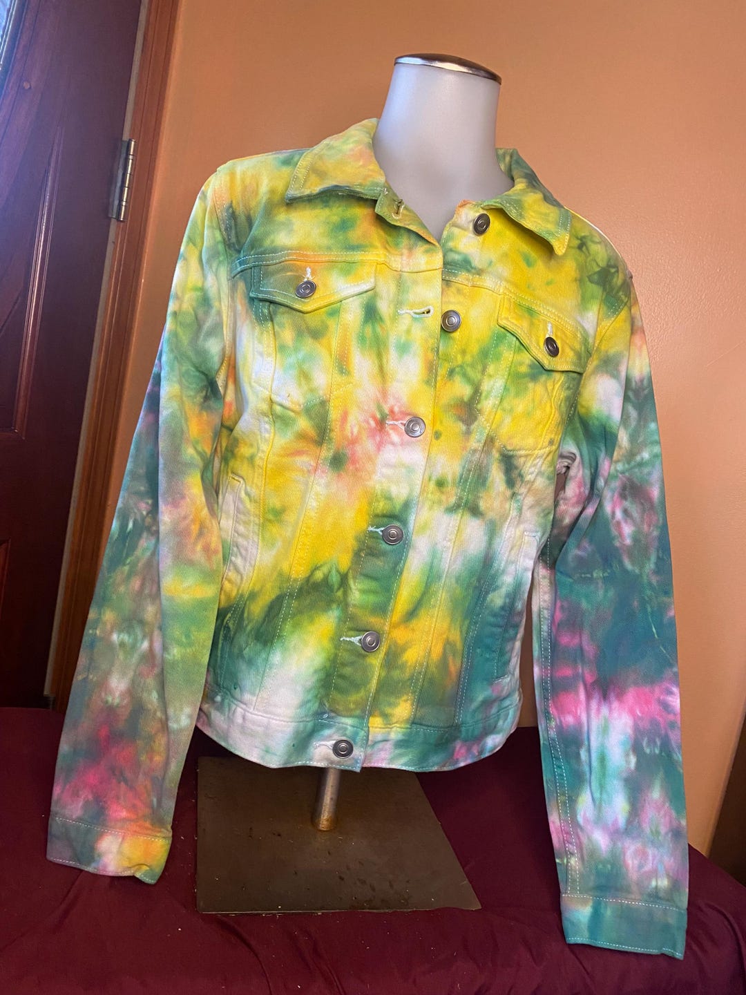 Tie Dye Jean Jacket Etsy