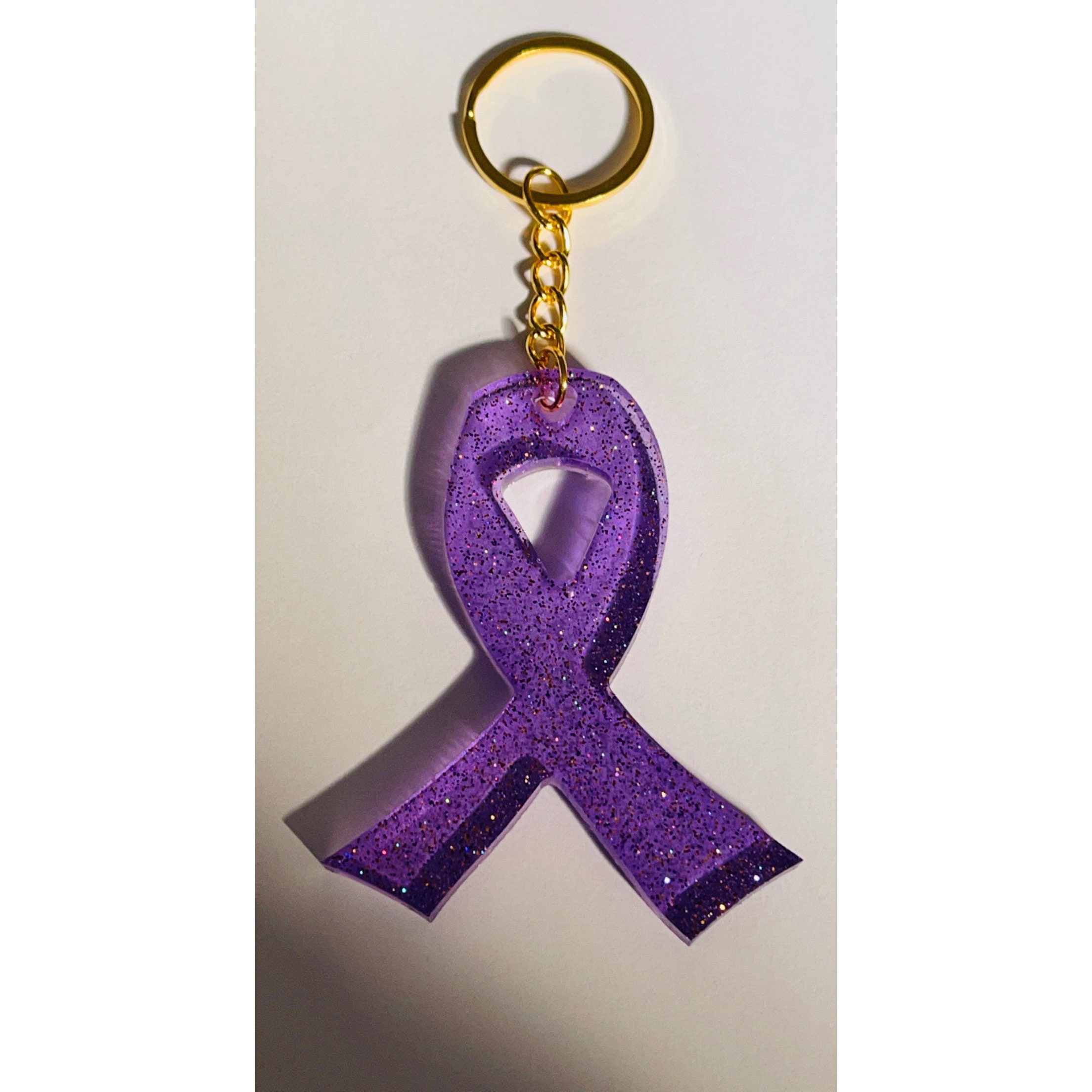 Fibromyalgia Awareness Ribbon Keyring Etsy