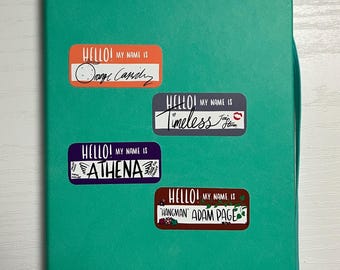 Wrestlers name badge- 4 pack vinyl sticker set