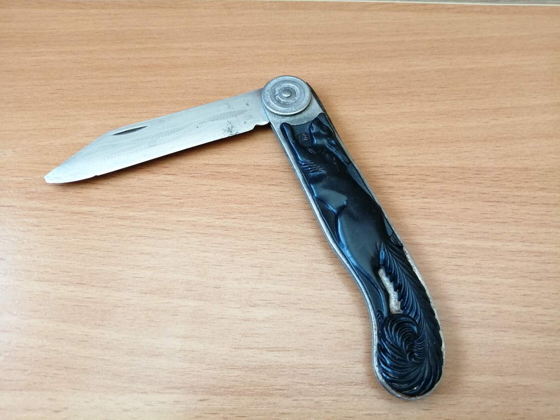 Squirrel folding knife Vintage pocket knife Old folding knife Etsy