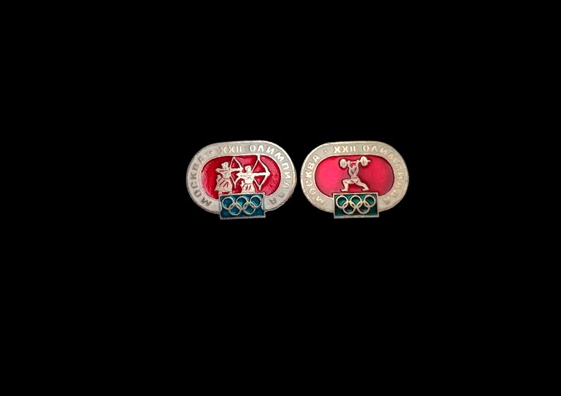 set sports badges USSR sports badges Olympic games badges Olympics pin Moscow Olympics badges Olympics 80 sports icons set Olympic badges