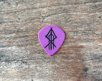 Purple Jazz III Guitar Pick with Viking Inspired Rune Print | 1.14 mm thickness