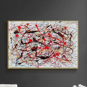 Red and Black Textured Wall Art Wabi Sabi Wall Art White Minimalist Painting Black Textured Painting Colorful Painting Wall Painting SN366