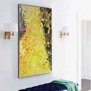 Yellow oil painting, large abstract, Abstract painting, large painting, acrylic painting, abstract painting canvas, abstract wall art SN78