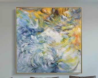 large abstract painting , Hand Painted Canvas Painting, Large canvas art, Full of Rich Textures SN347