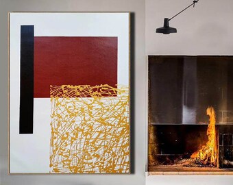 abstract wall art, splatter painting,large painting on canvas, Gold Wall Decor, Abstract Wall Art,Modern painting, Large abstract art SN322