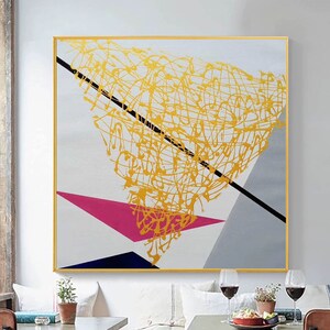 Gold Pink and White Painting, Abstract painting, Original modern painting, Large Decor Wall Art For Living Room Luxurious Painting SN324