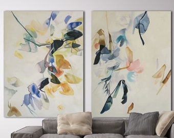 Abstract Art Set, Set of 2 Wall Art, Large Wall Art, Abstract Painting, Modern Wall Art, Large Abstract Painting, Large abstract art
