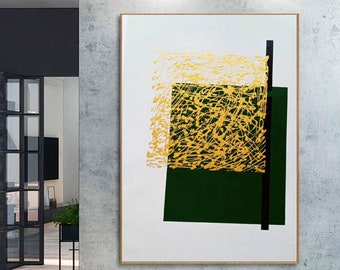 大きな油絵、モダンなリビングルームの装飾、ミリマリスト抽象画、抽象