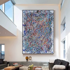 Jackson Pollock Style Painting, splatter painting, large painting on canvas, abstract painting acrylic, abstract painting canvas SN286