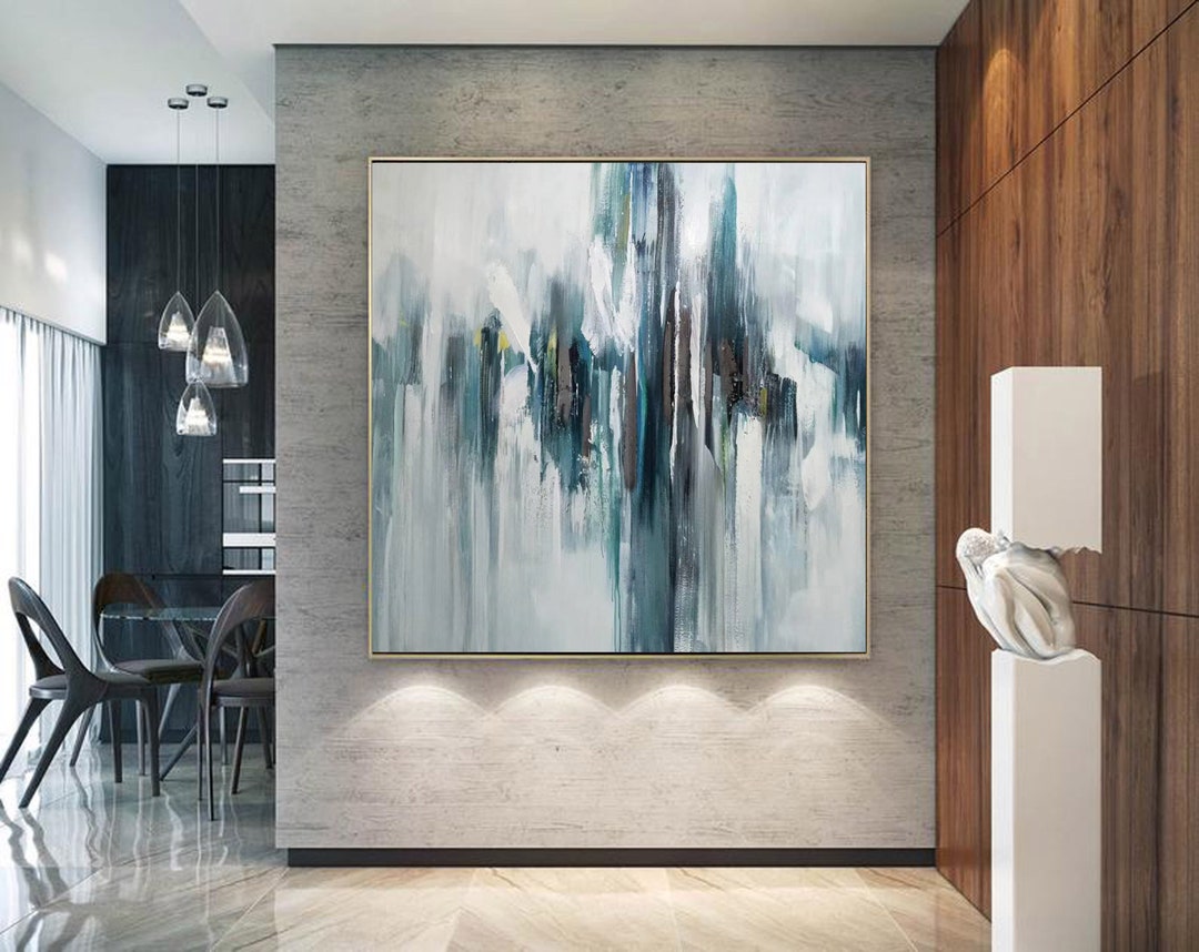 Extra Large Painting, Green Abstract Wall Art, Large Abstract Art